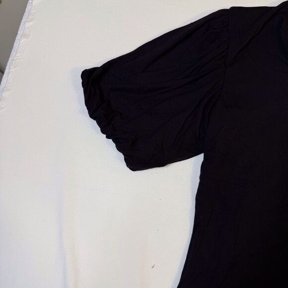 Tahari Women's Pleated Balloon Short Sleeve Blouse Shirt Black Size Small NWT - Picture 10 of 12